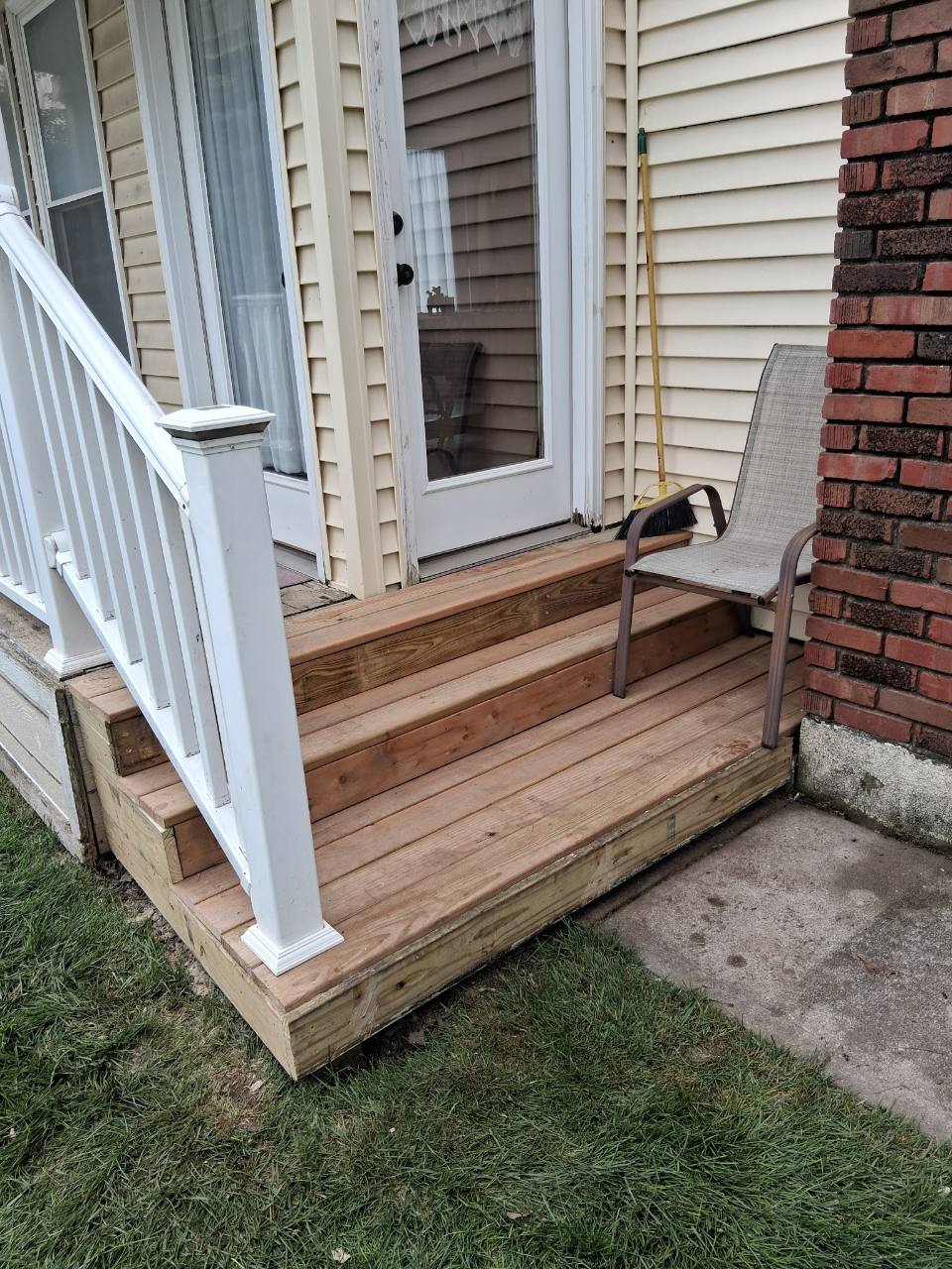 Rebuilt porch after repair